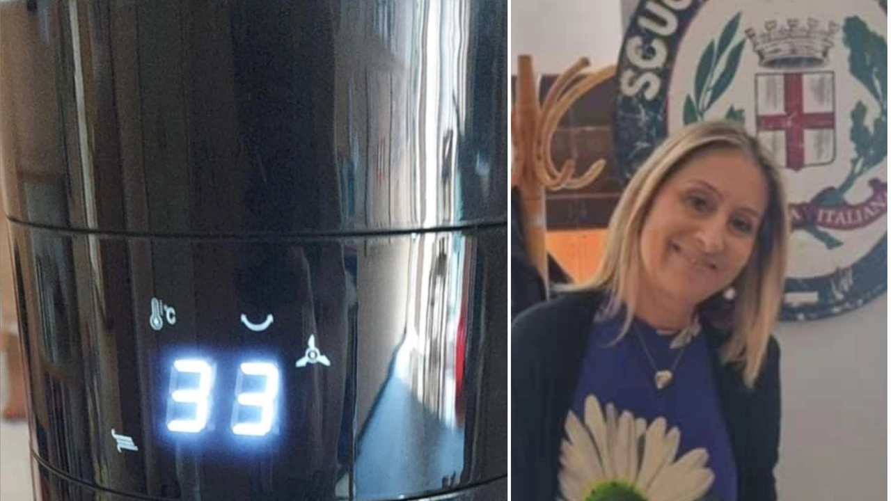 La temperatura su un display. A destra la rappresentante Uil Fpl Simona Mei La temperatura su un display. A destra la rappresentante Uil Fpl Simona Mei