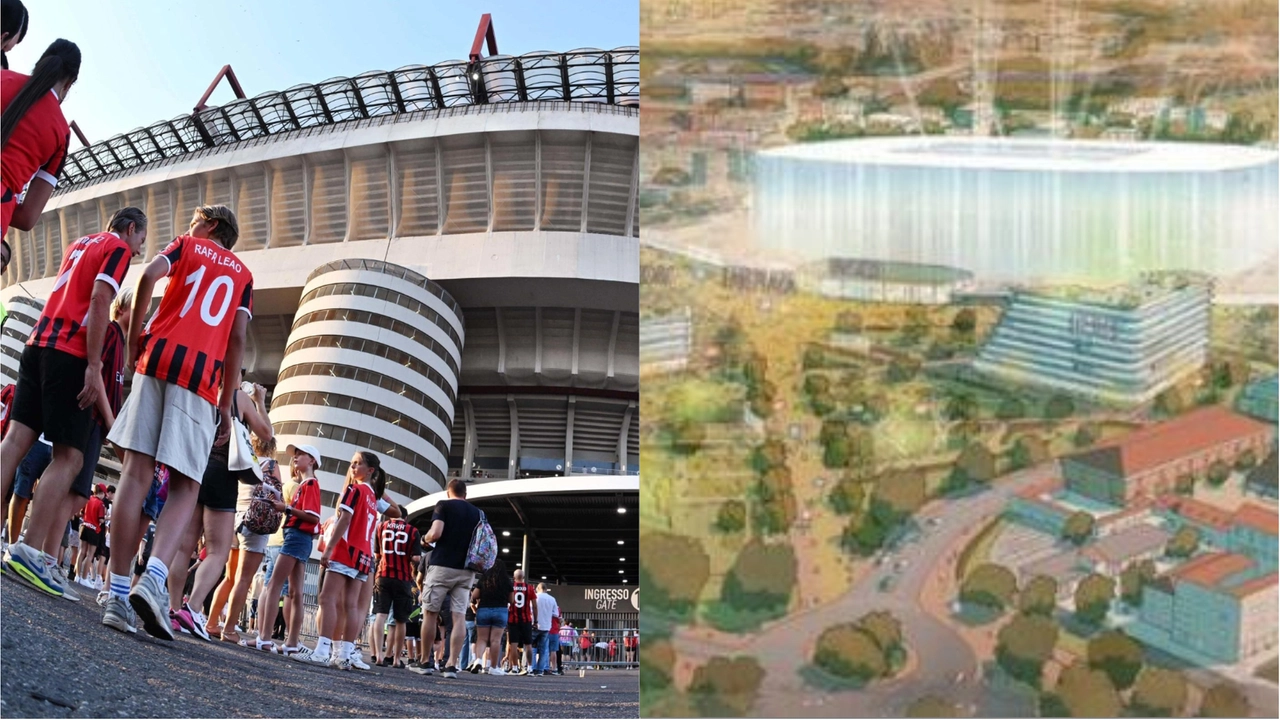 Lo stadio di San Siro, com'è ora, celebrato e amato da milioni di tifosi; e a destra come sarebbe sulla base del progetto voluto da Milan e Inter Lo stadio di San Siro, com'è ora, celebrato e amato da milioni di tifosi; e a destra come sarebbe sulla base del progetto voluto da Milan e Inter