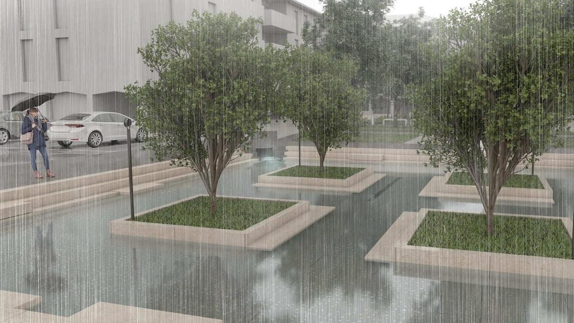 Il nuovo bacino nel cuore di Agrate. Water plaza, lavori avanti tutta