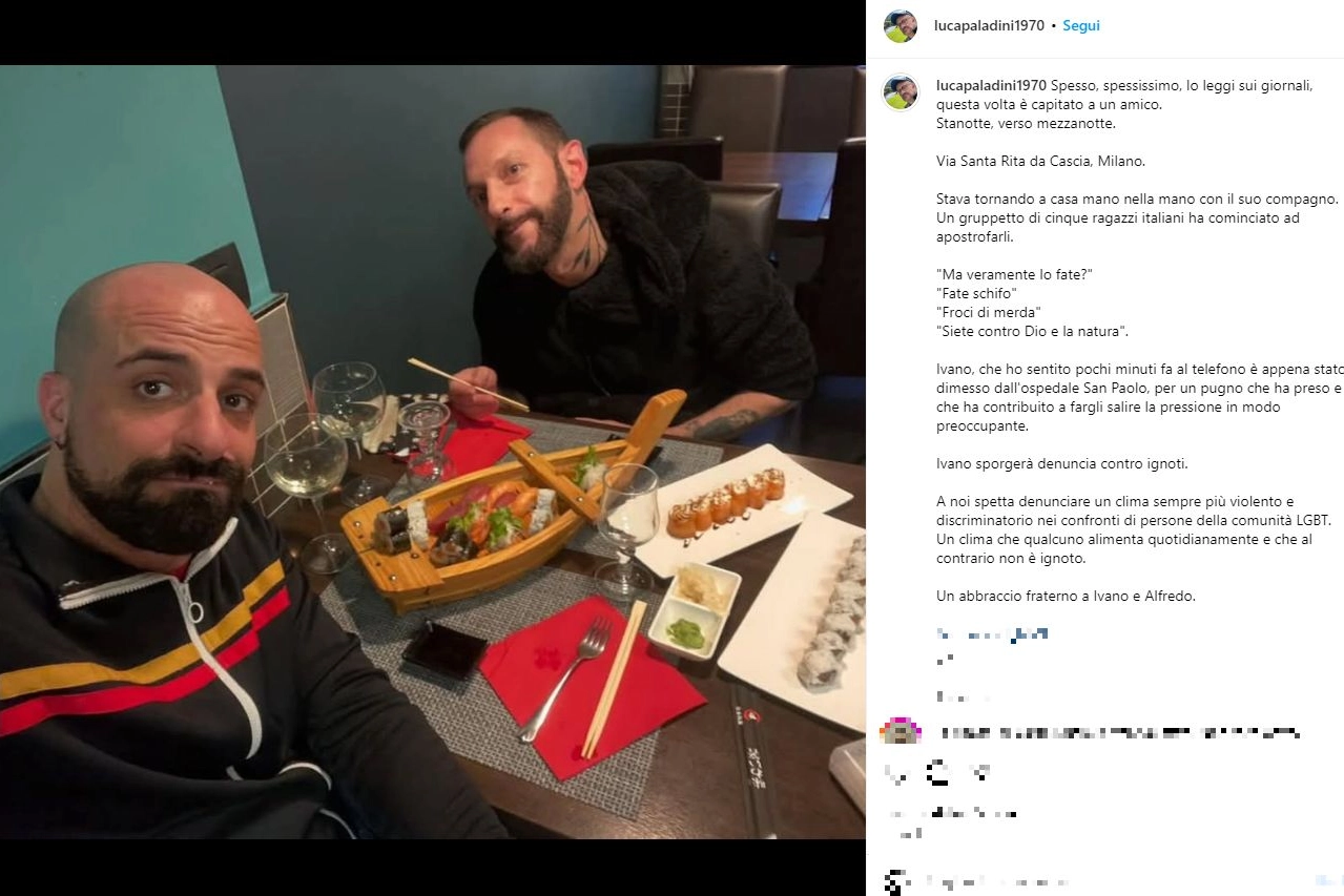 Il post Instagram di Luca Paladini