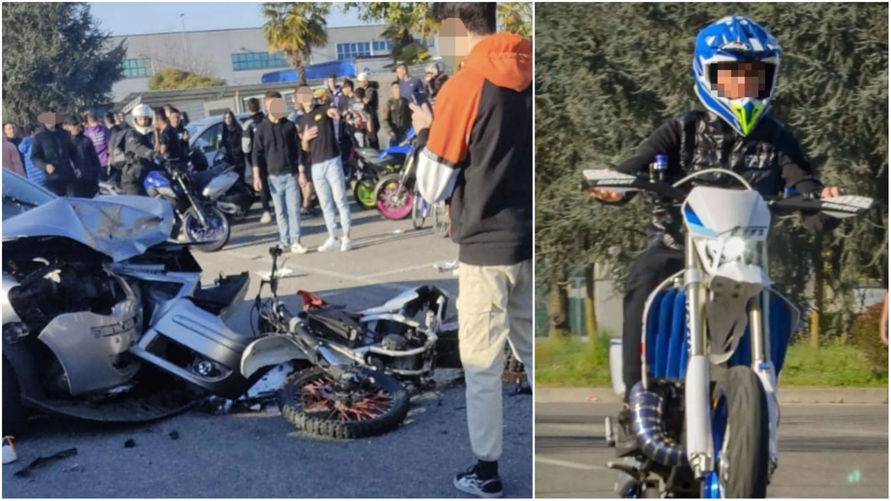 Una delle moto coinvolte nell'incidente di Biassono e Christian Donzello Una delle moto coinvolte nell'incidente di Biassono e Christian Donzello