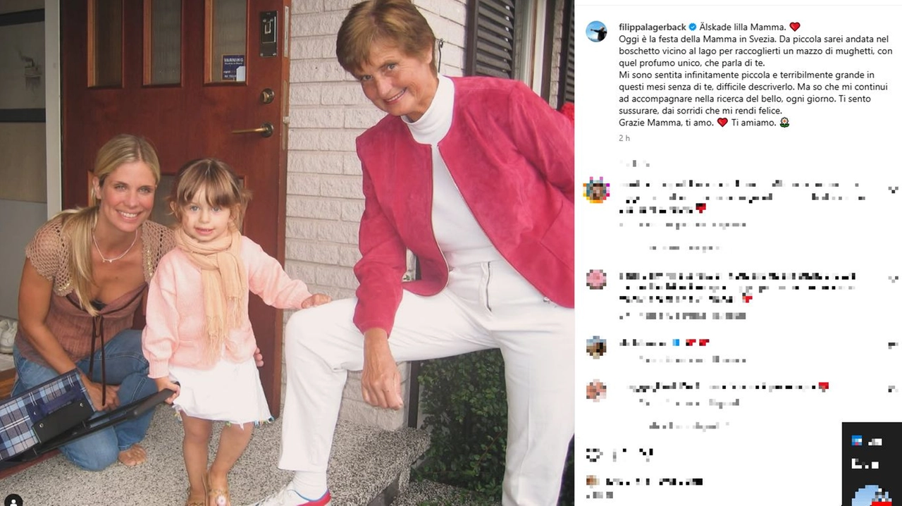 Il post Instagram di Filippa Lagerback dedicato alla sua mamma, oggi, 25 maggio 2025