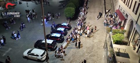 Movida a Cantù, controlli in massa dei carabinieri nella zona calda della città