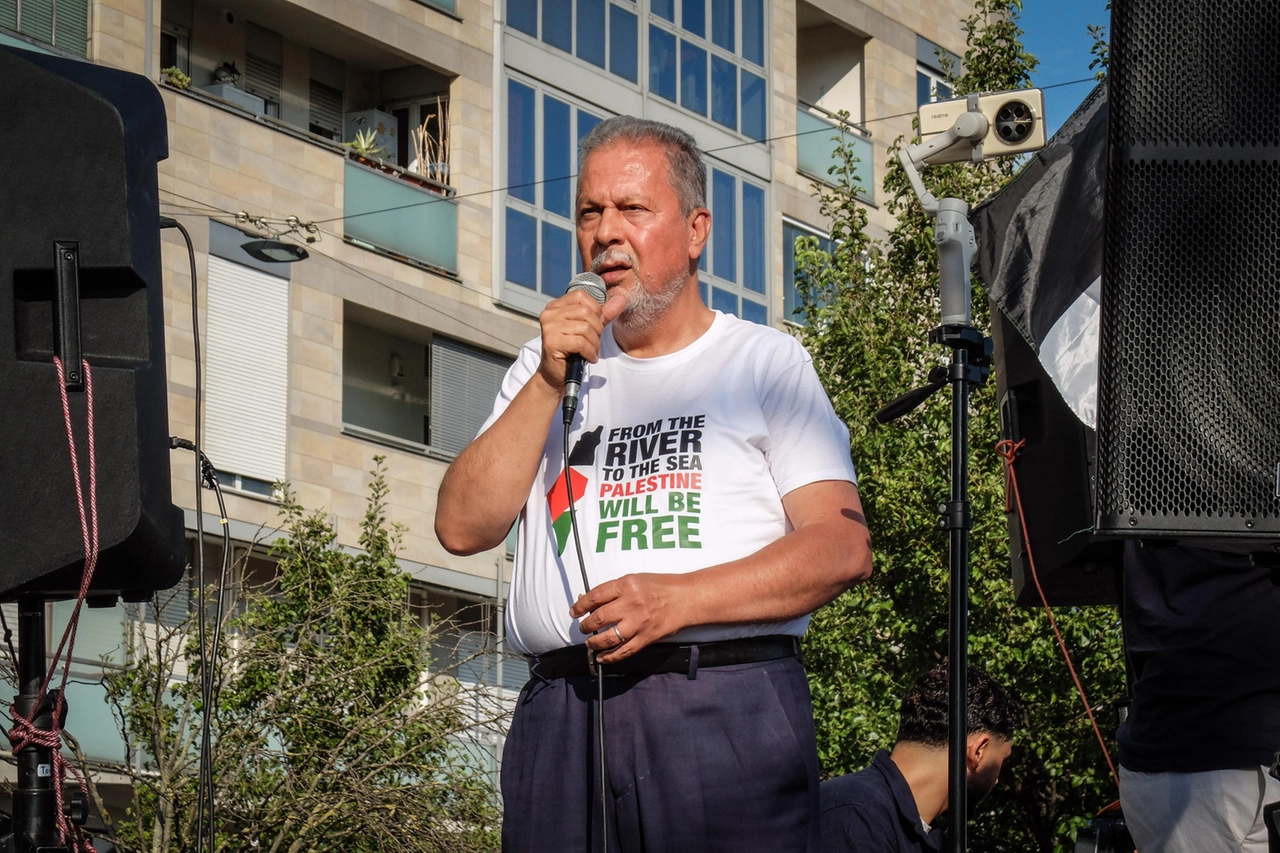 Manifestazione dei palestinesi in corso Lodi