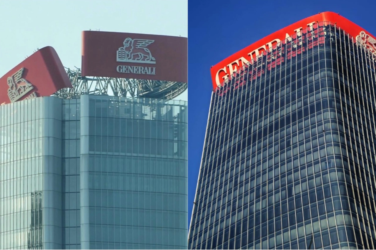 Milano, inclinata insegna Generali sulla Torre Hadid