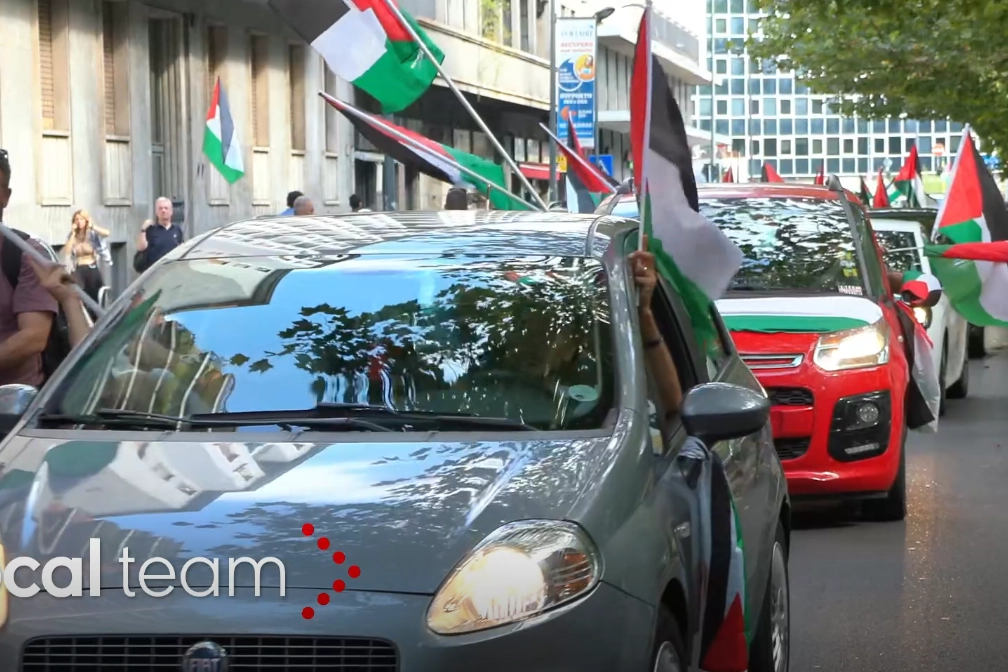 Milano, corteo a sostegno della Palestina (Frame video Local Team)