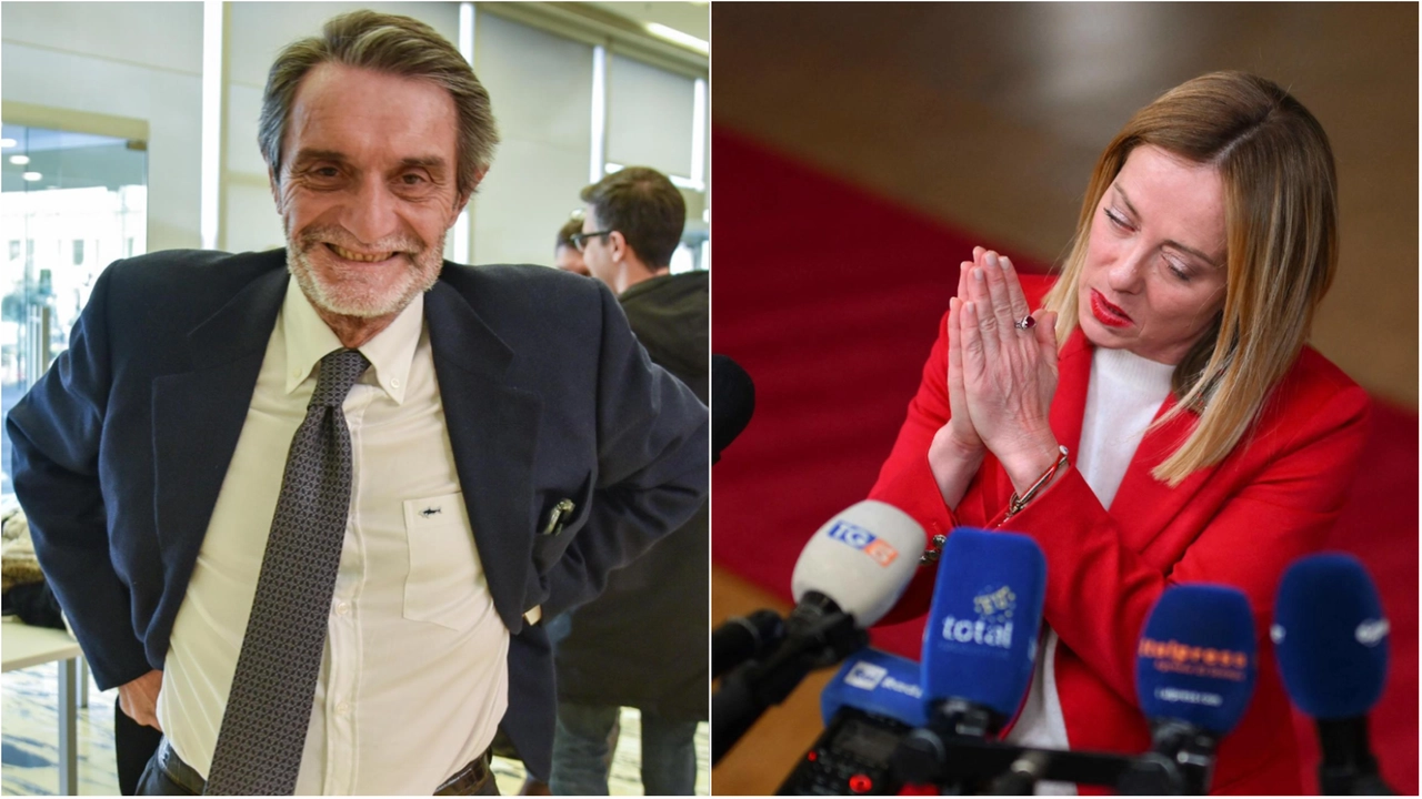 Attilio Fontana, presidente di Regione Lombardia, e la premier Giorgia Meloni