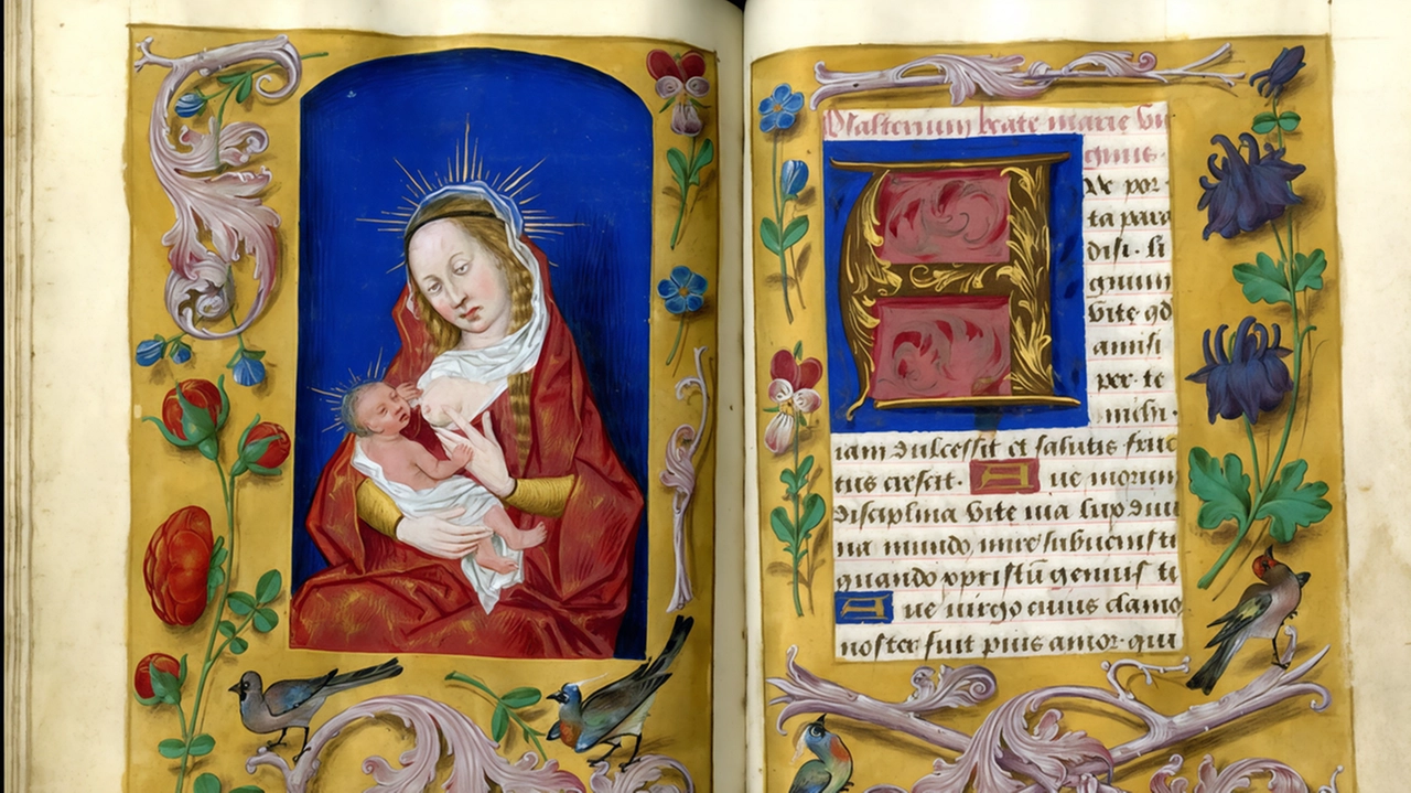 Una delle rarità in mostra Officio della Beata Vergine, codice membranaceo, XVI secolo. Fondo Braidense