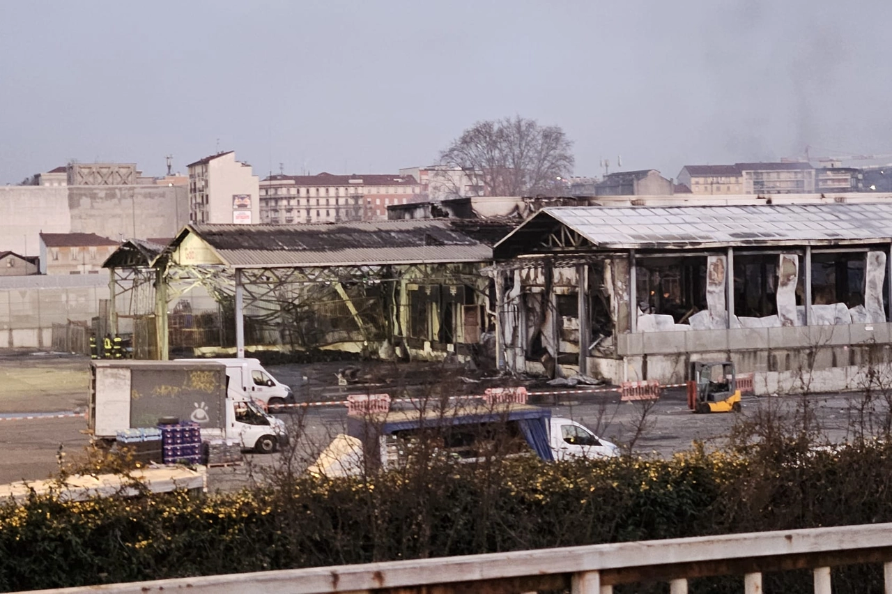 Ecco come si presentavano questa mattina i capannoni distrutti dalle fiamme