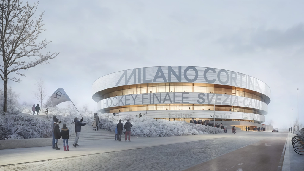 Il rendering della nuova Arena a Santa Giulia che ospiterà l’hockey su ghiaccio Il rendering della nuova Arena a Santa Giulia che ospiterà l’hockey su ghiaccio