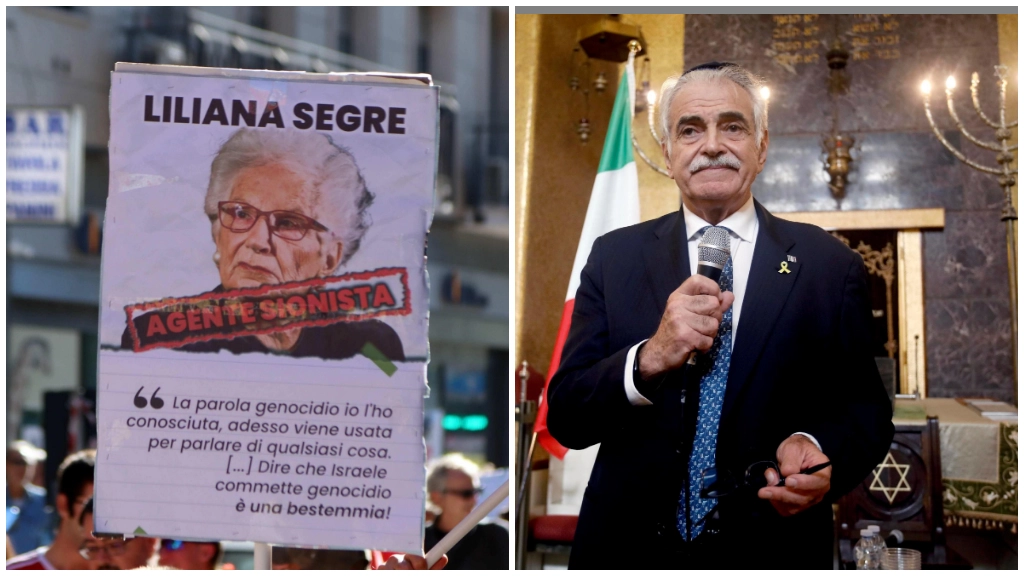 Walker Meghnagi, presidente della comunità ebraica di Milano, commenta i manifesti comparsi durante la manifestazione in sostegno della Palestina Walker Meghnagi, presidente della comunità ebraica di Milano, commenta i manifesti comparsi durante la manifestazione in sostegno della Palestina