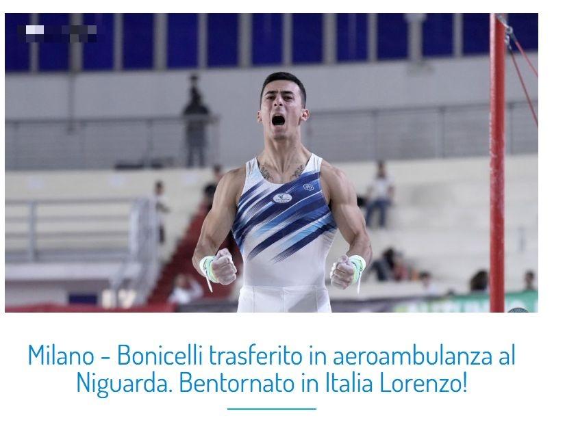 lorenzo bonicelli ora la gara pi249 dura ma la colletta per le cure non si ferma come sta il ginnasta