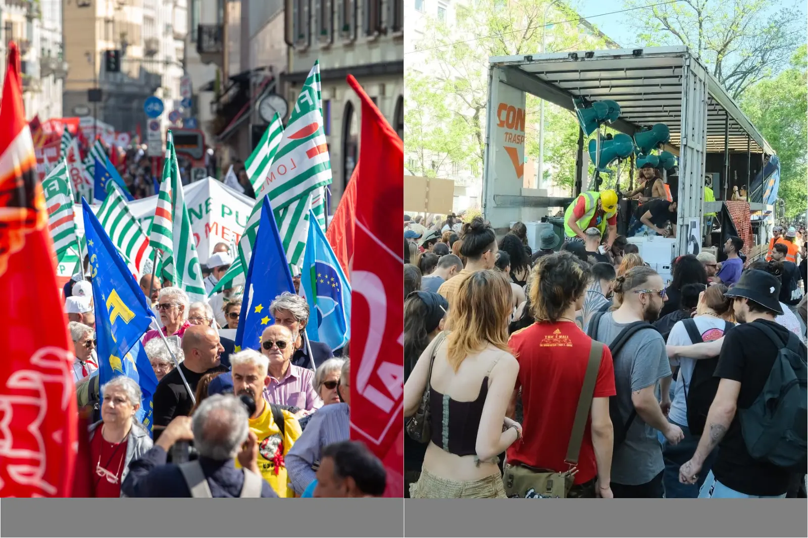 Primo maggio 2025 a Milano, corteo dei sindacati dedicato a Liliana Segre. In 10mila per la May Day Parade