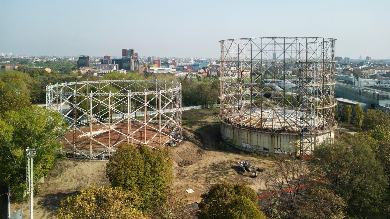 Lucidi Posa della prima pietra Parco dei Gasometri area "Bovisa-Goccia" foto stato attuale / foto rendering - FOTO
