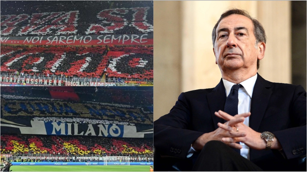 Il sindaco Giuseppe Sala e la Curve di Milan e Inter Il sindaco Giuseppe Sala e la Curve di Milan e Inter