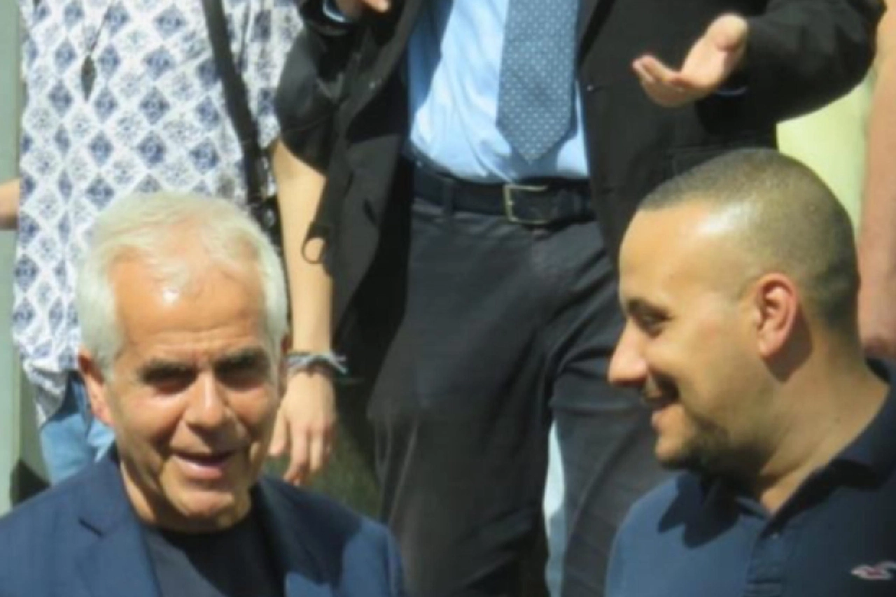 Carmine Gallo e Nunzio Samuele Calamucci escono dal tribunale di Milano in una foto presa dall'ordinanza e scattata il 4 luglio 2023