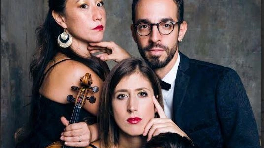 Il quartetto Indaco: Eleonora Matsuno, Ida Di Vita, Jamiang Santi e Cosimo Carovani