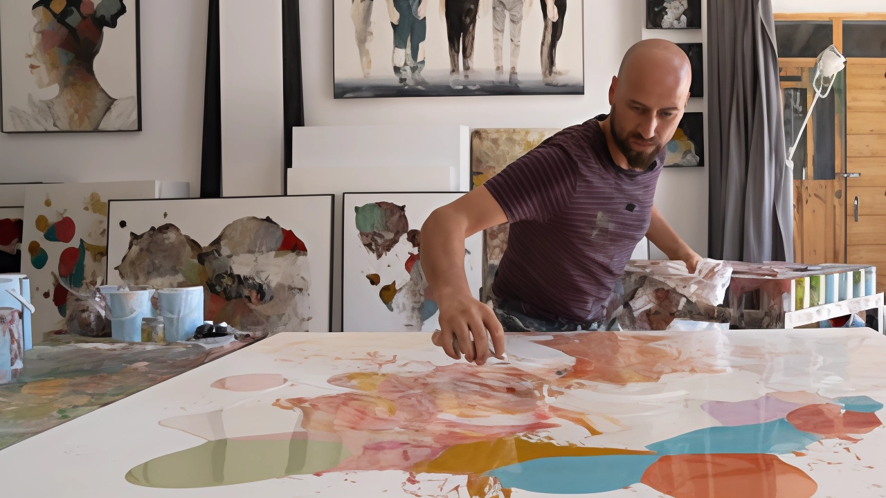 Il pittore Alessandro Casetti in azione Sarà uno dei protagonisti della mostra alla ArcGallery di Monza Il pittore Alessandro Casetti in azione Sarà uno dei protagonisti della mostra alla ArcGallery di Monza