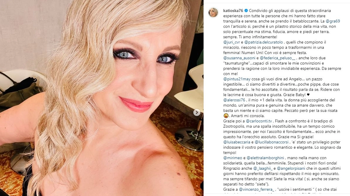 Il post Instagram di Katia Follesa dopo la co-conduzione del Festival di sanremo 2025