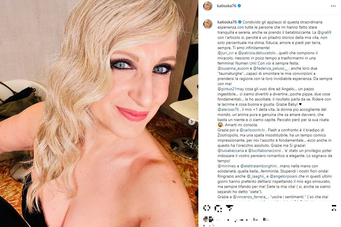 Il post Instagram di Katia Follesa dopo la co-conduzione del Festival di sanremo 2025