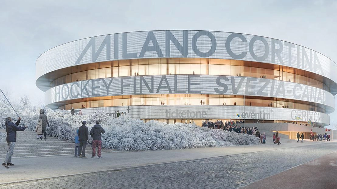 Il rendering della nuova Arena di Santa Giulia targata Eventim: i lavori sono in corso