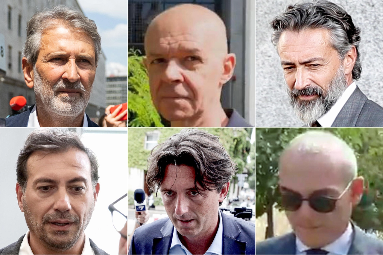 I sei interrogati dal gip mercoledì 23 luglio nel filone dell'inchiesta urbanistica. Sopra da sinistra: Giancarlo Tancredi, Giuseppe Marinoni, Manfredi Catella; sotto da sinistra: Alessandro Scandurra, Federico Pella, Andrea Bezziccheri