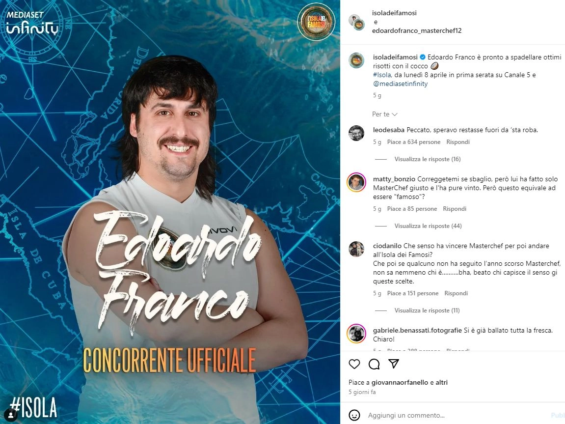 Edoardo Franco (Foto Instagram)