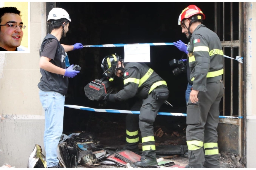 Antonio Tollardo, una delle tre vittime dell'incendio su cui indagano i vigili del fuoco