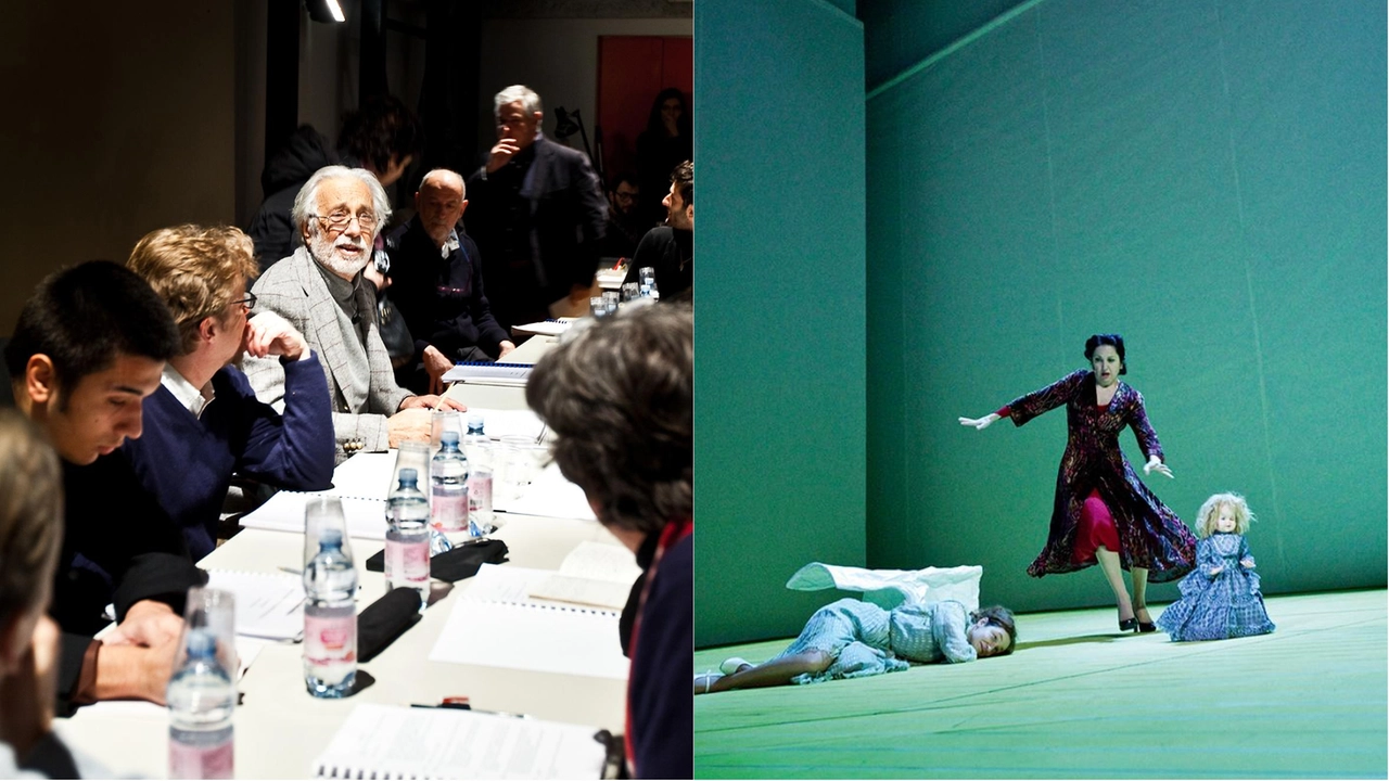 Sopra, Luca Ronconi (1933-2015) a una lettura scenica A sinistra, l’allestimento de “Il Panico” di Rafael Spregelburd del 2013, vincitore del Premio Ubu al miglior spettacolo teatrale (Foto Luigi Laselva) Sopra, Luca Ronconi (1933-2015) a una lettura scenica A sinistra, l’allestimento de “Il Panico” di Rafael Spregelburd del 2013, vincitore del Premio Ubu al miglior spettacolo teatrale (Foto Luigi Laselva)