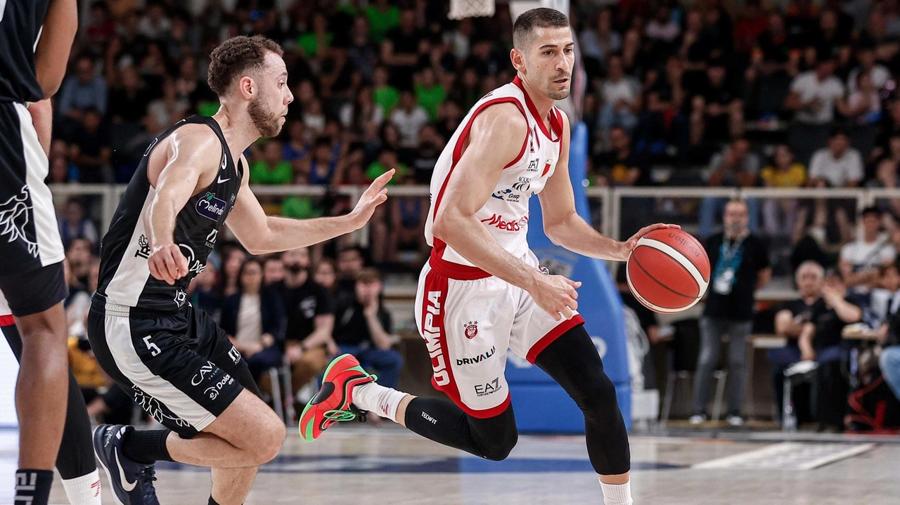 Diego Flaccadori ha totalizzato 23 punti nelle prime due sfide dei quarti di finale contro Trento Diego Flaccadori ha totalizzato 23 punti nelle prime due sfide dei quarti di finale contro Trento
