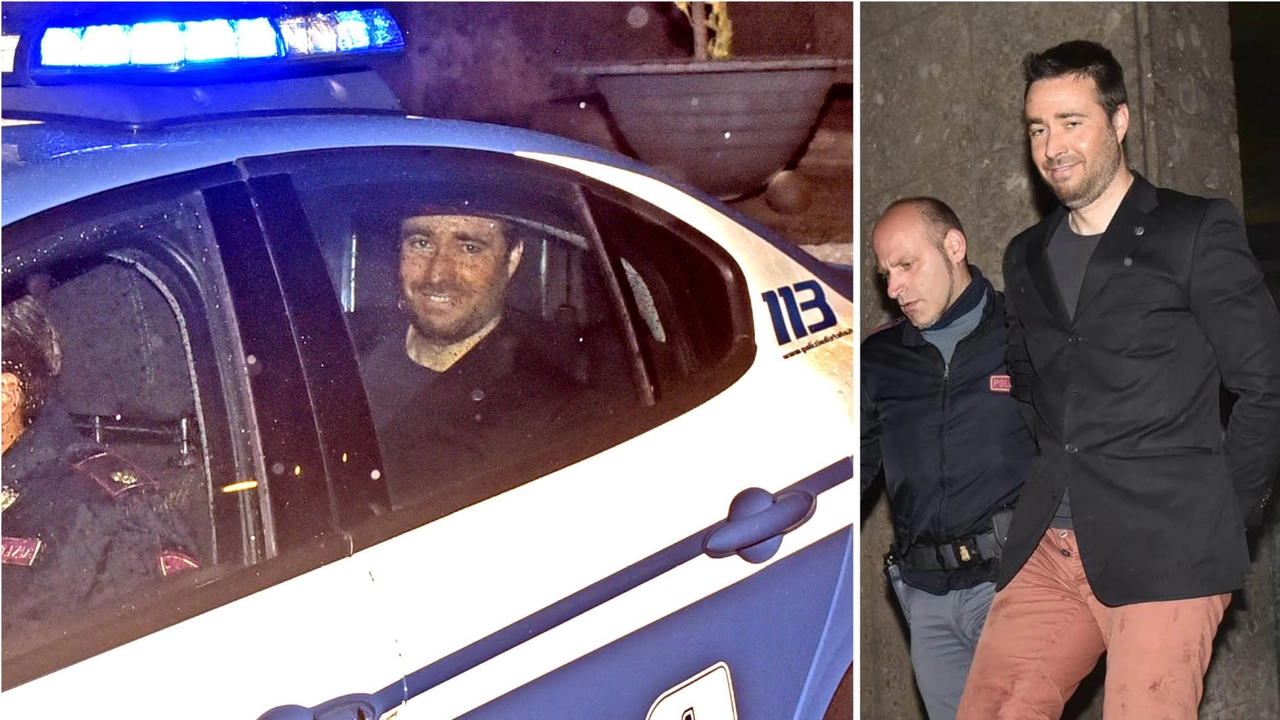 Marco Manfrinati al momento dell'arresto