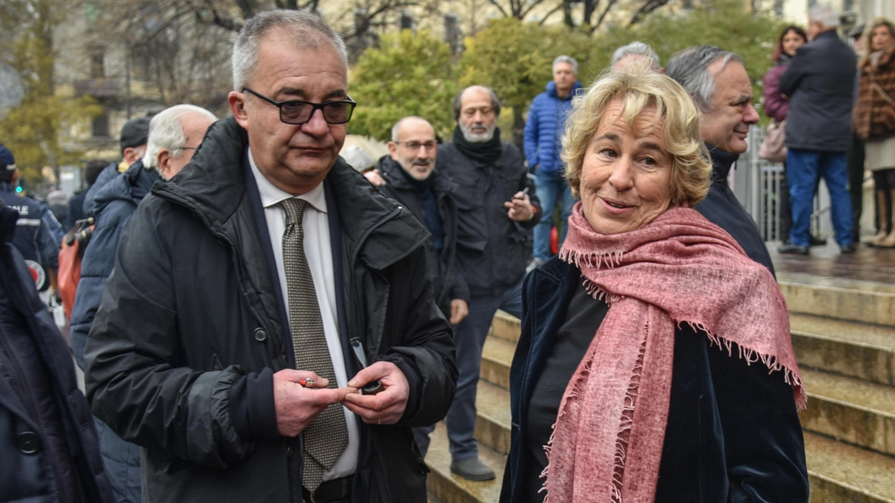 Stefano Pillitteri e Stefania Craxi ai funerali di Paolo Pillitteri