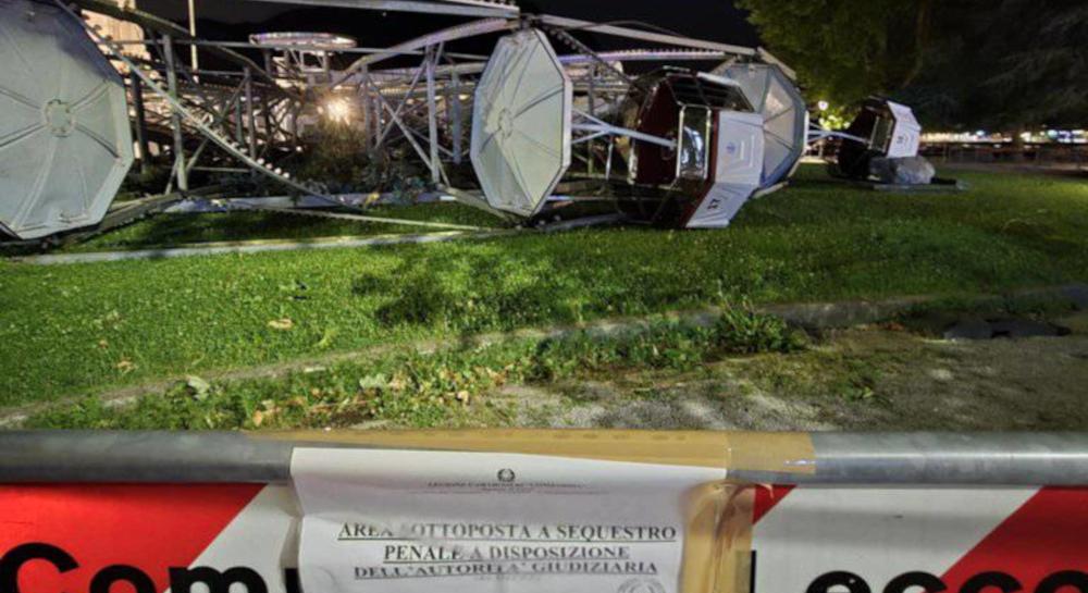 Ruota panoramica crollata sul lungolago: aperta un’inchiesta, sequestrati i rottami Ruota panoramica crollata sul lungolago: aperta un’inchiesta, sequestrati i rottami