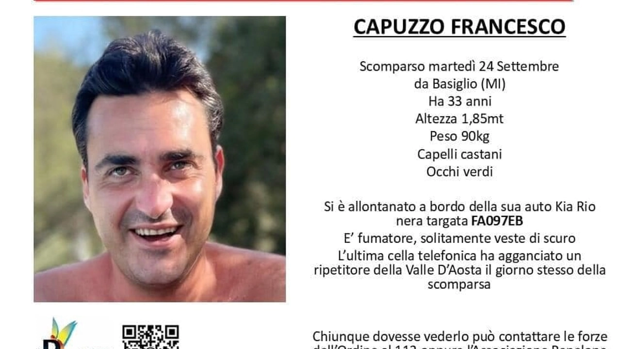 La foto di Francesco Capuzzo divulgata dalla famiglia e dall'associazione Penelope La foto di Francesco Capuzzo divulgata dalla famiglia e dall'associazione Penelope