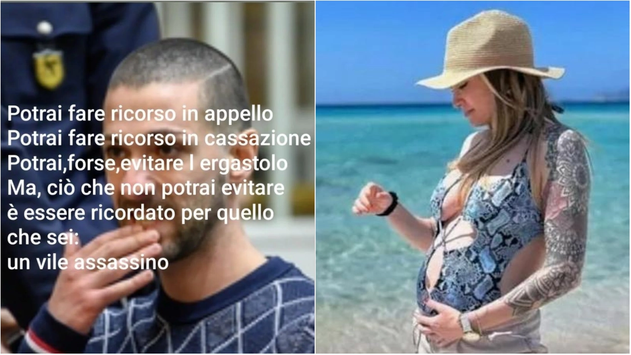 La frase affidata ai social da Franco Tramontano e, a destra, Giulia