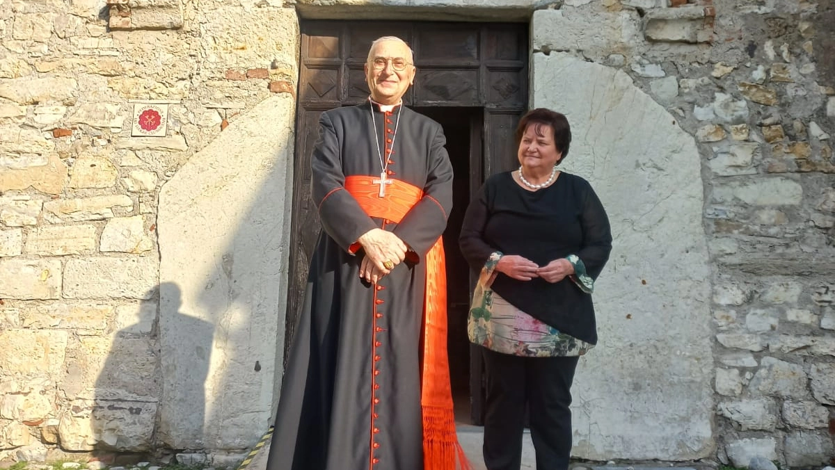 Il Cardinale Zenardi con Mariuccia Ambrosini