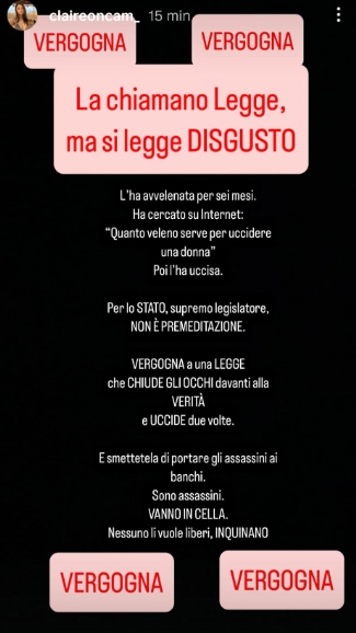 Il post Instagram di Chiara Tramontano