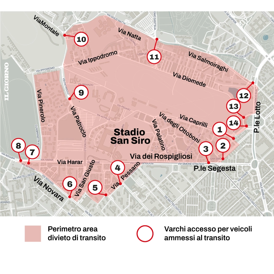 Concerto di Taylor Swift, la mappa della zona rossa attorno a San Siro