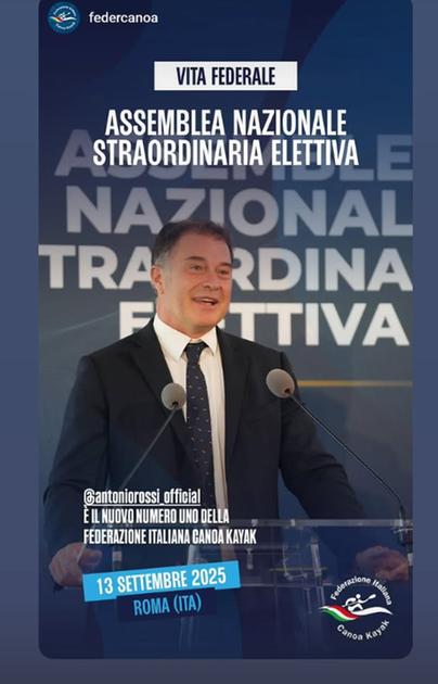 Antonio Rossi eletto presidente della Federazione Italiana Canoa Kayak: “Avanti nel segno della continuità” Antonio Rossi eletto presidente della Federazione Italiana Canoa Kayak: “Avanti nel segno della continuità”