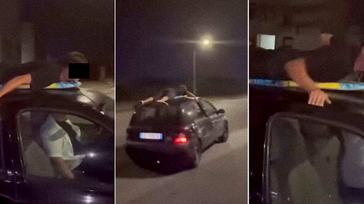 si sdraia su un8217auto in corsa e precipita sull8217asfalto ragazzo in fin di vita per una challenge ripresa in video