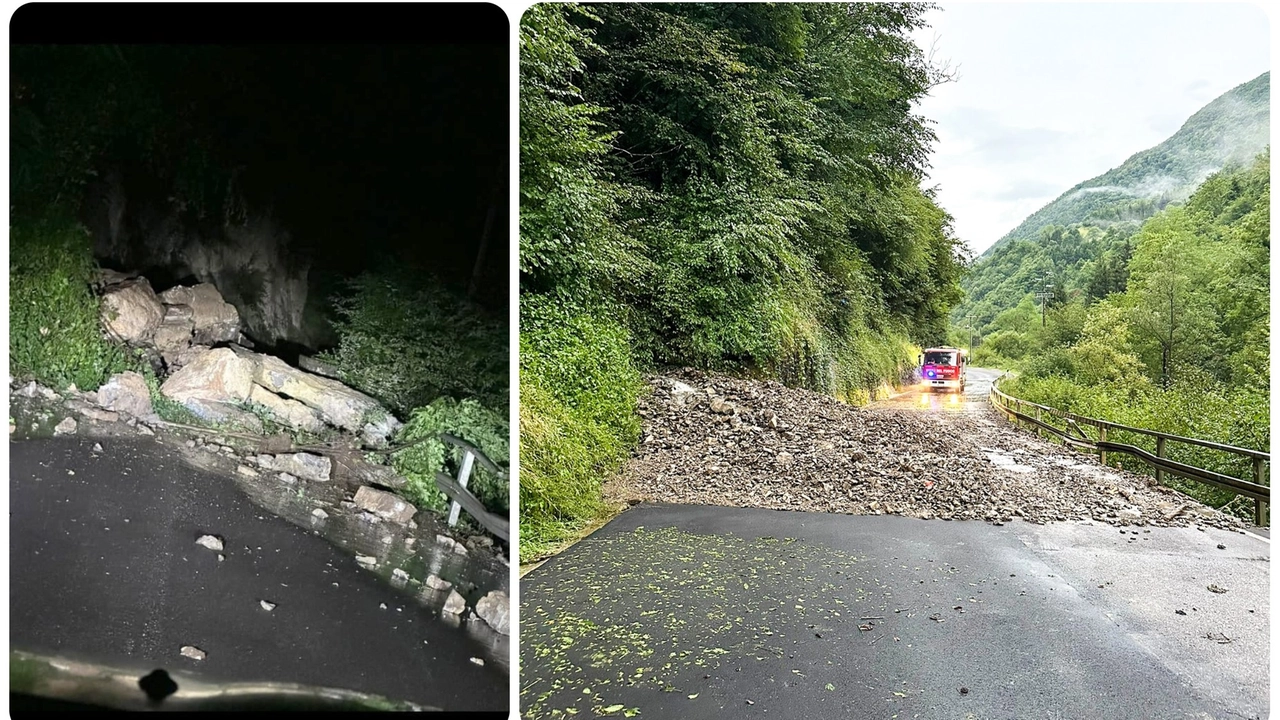 Maltempo nel Bresciano, frane e smottamenti: strada chiusa tra Ossimo e Lozio
