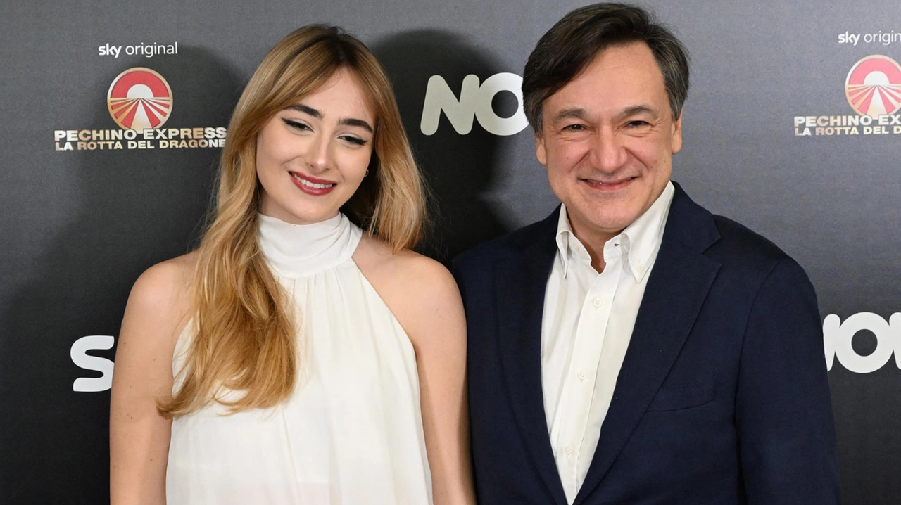 Fabio Caressa con la figlia Eleonora alla presentazione del reality show