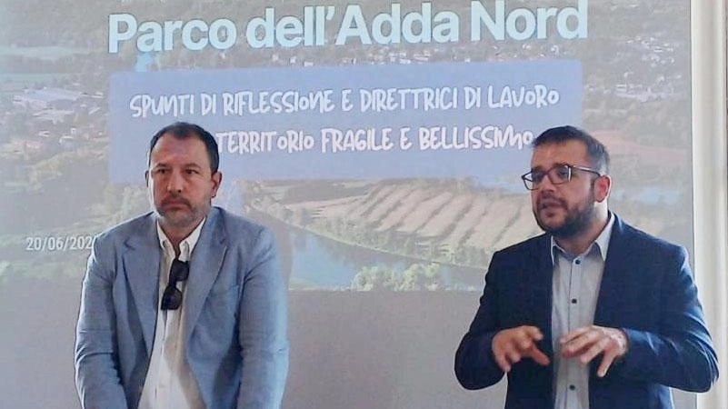 L’assessore regionale Gianluca Comazzi e il presidente del Parco Adda Nord Giorgio Monti L’assessore regionale Gianluca Comazzi e il presidente del Parco Adda Nord Giorgio Monti