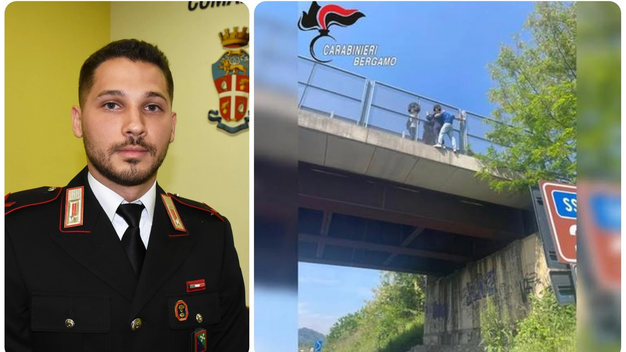 Bergamo, appesa nel vuoto per farla finita: il carabiniere Lorenzo Fascì la salva Bergamo, appesa nel vuoto per farla finita: il carabiniere Lorenzo Fascì la salva
