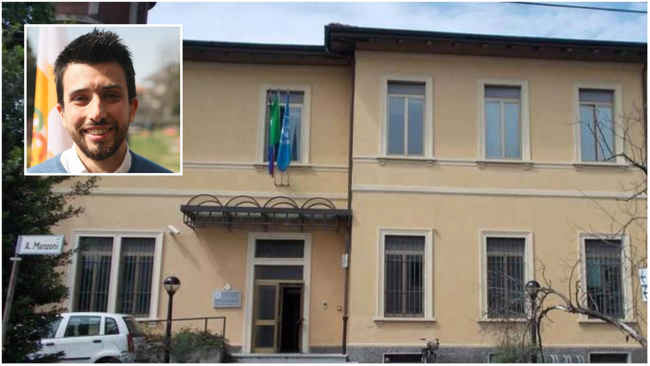 Il municipio e il sindaco di Canegrate, Matteo Modica Il municipio e il sindaco di Canegrate, Matteo Modica