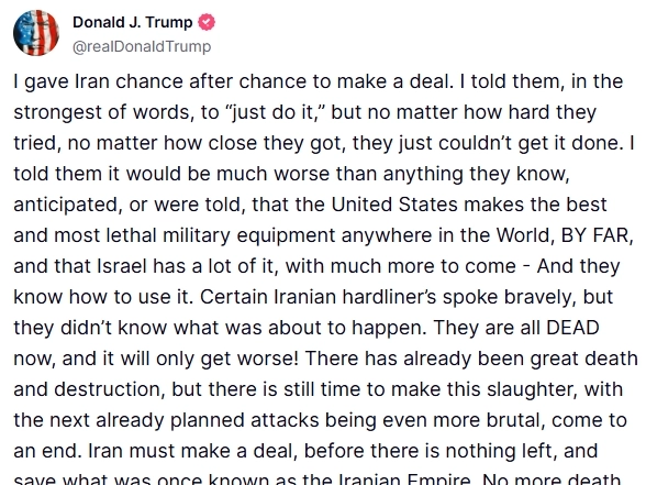 MO. TRUMP: IRAN FACCIA ACCORDO, PRIMA CHE NON RESTI PI