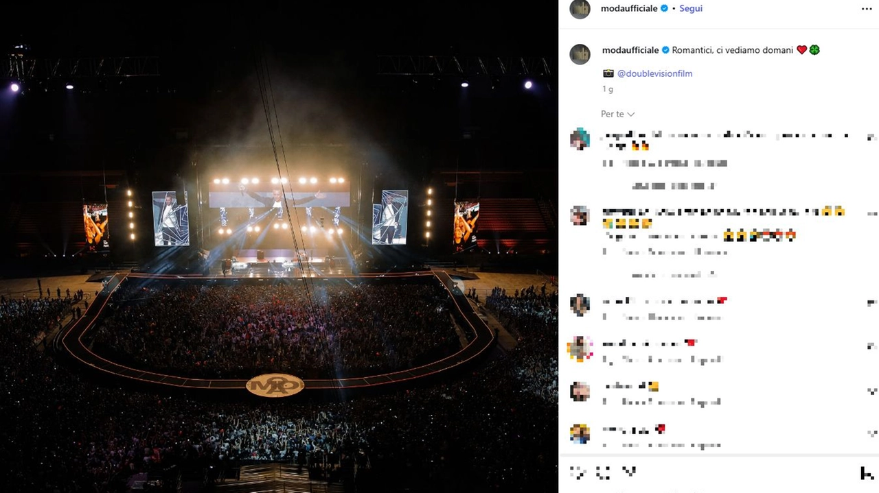 Modà en concert à San Siro (post Instagram du groupe)
