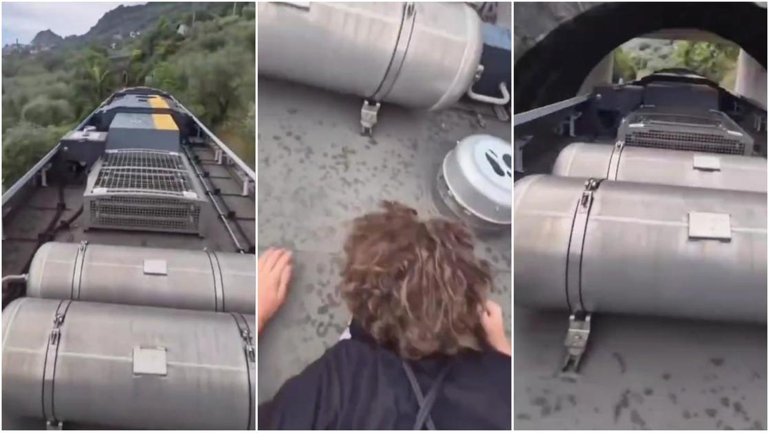 marone salgono sul treno in corsa si filmano e pubblicano le immagini sui social network