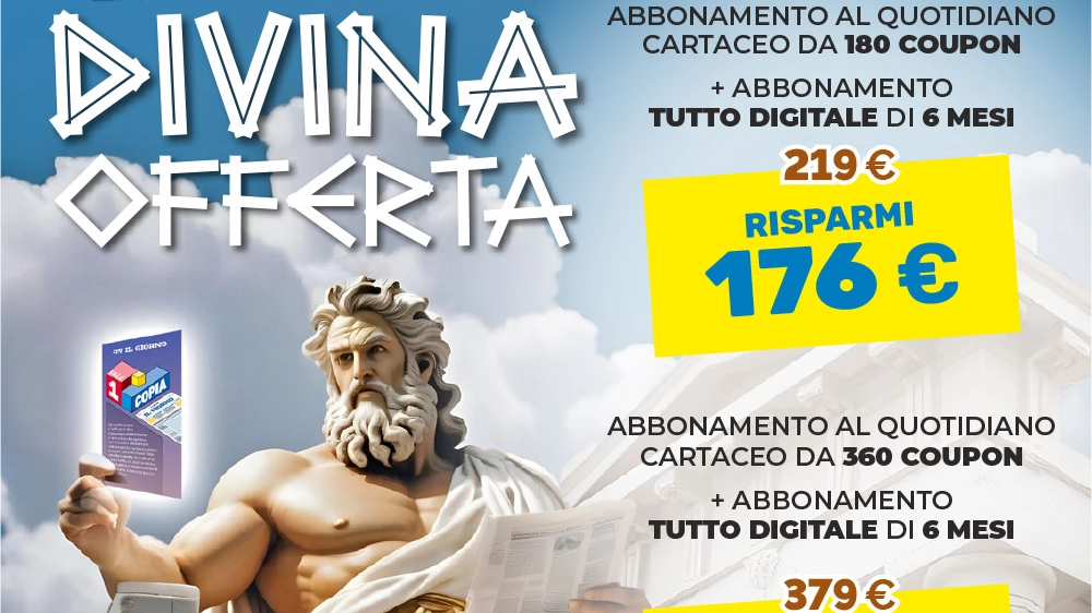Quest'anno la tradizionale campagna abbonamenti de Il Giorno è davvero divina, con un'offerta che unisce il piacere della carta alla praticità del digitale Quest'anno la tradizionale campagna abbonamenti de Il Giorno è davvero divina, con un'offerta che unisce il piacere della carta alla praticità del digitale