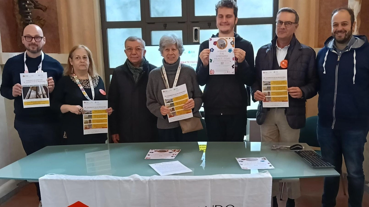 I rappresentanti degli enti coinvolti nell’organizzazione delle giornate Fai ieri durante la presentazione nella sala ex chiesetta della Provincia